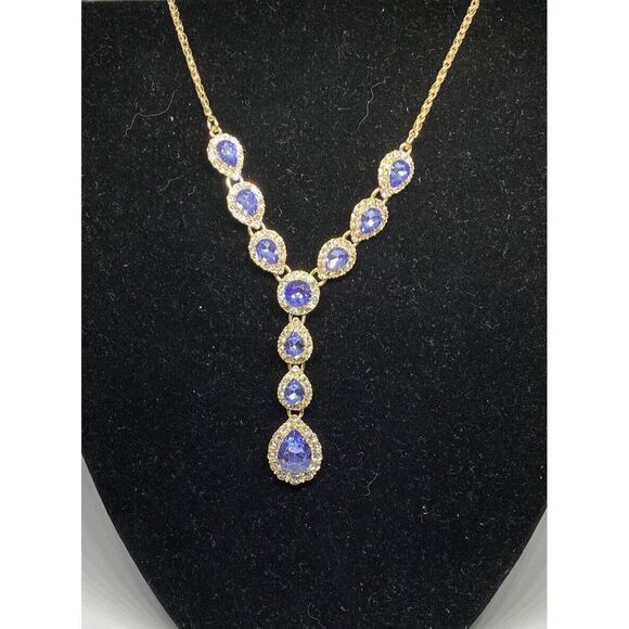 Charter Club Crystal & Stone Lariat Necklace, 17" + 2" extender MSRP $39 CP816 - Picture 1 of 4